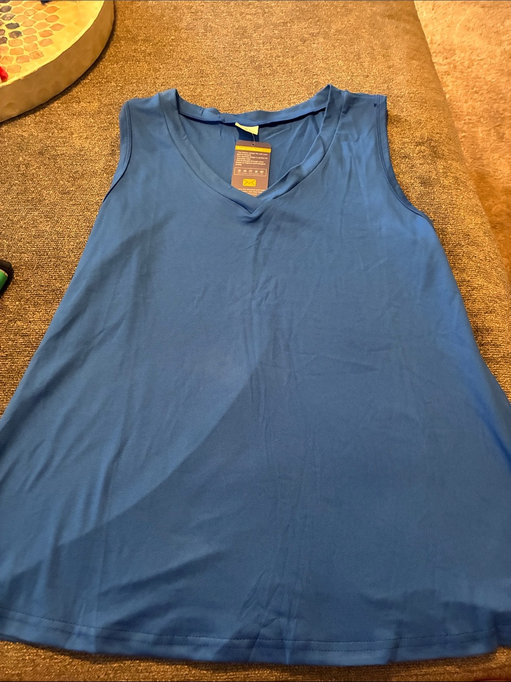 Sleeveless V-Neck Tank Top in Blue - Classic Everyday Layer